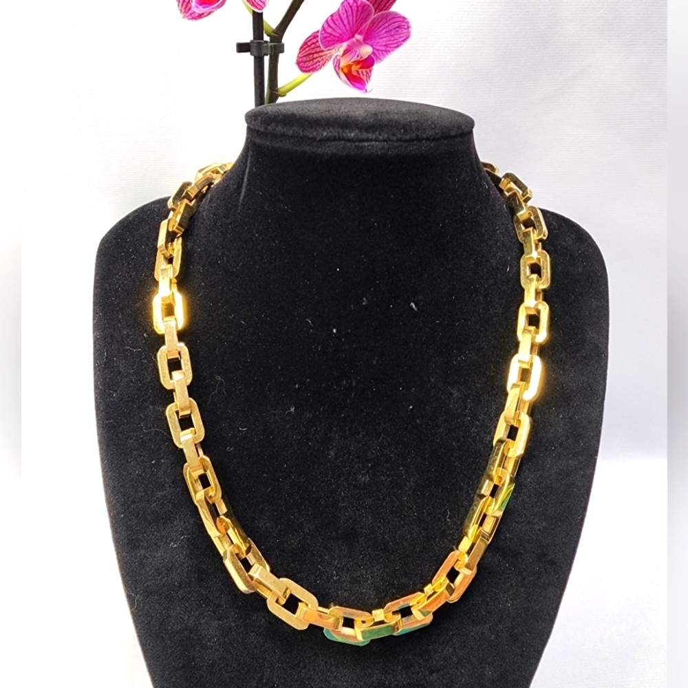 Eddie Borgo Vintage Supra Link Gold Collar Necklace